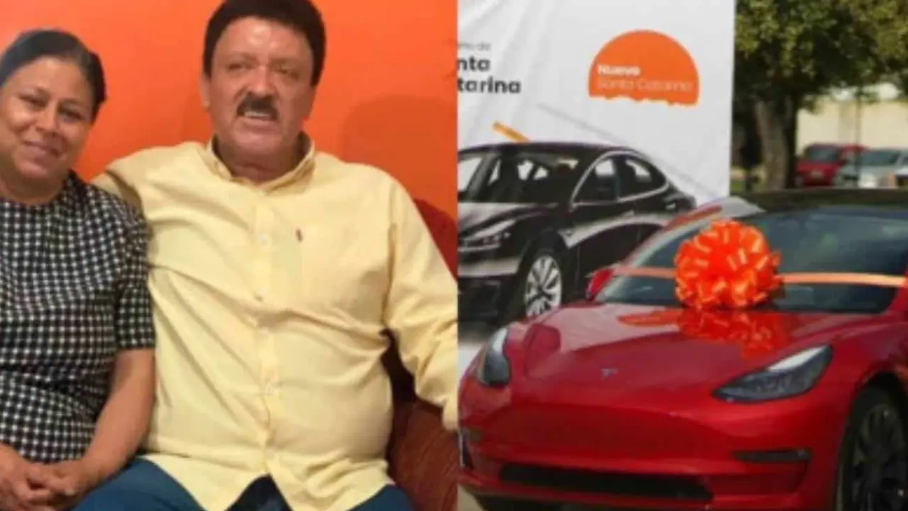 Héctor Aldaco Reyna, se ganó un TESLA  por haber pagado a tiempo el predial en el municipio de Santa Catarina, Nuevo León