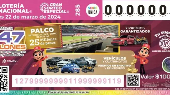 El Gran Sorteo Especial 285 repartió más de $147 millones de pesos en miles de premios. Imagen: Lotería Nacional