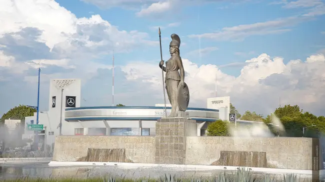 Glorieta la Minerva en Guadalajara. Foto Wikipedia