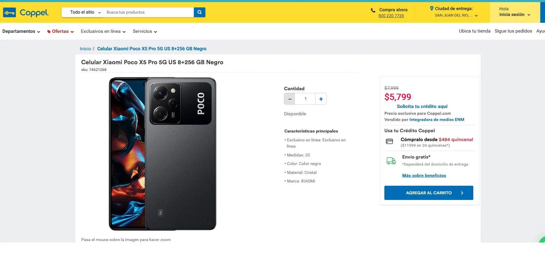 Smartphone Xiaomi POCO X5 Pro con rebaja en Coppel