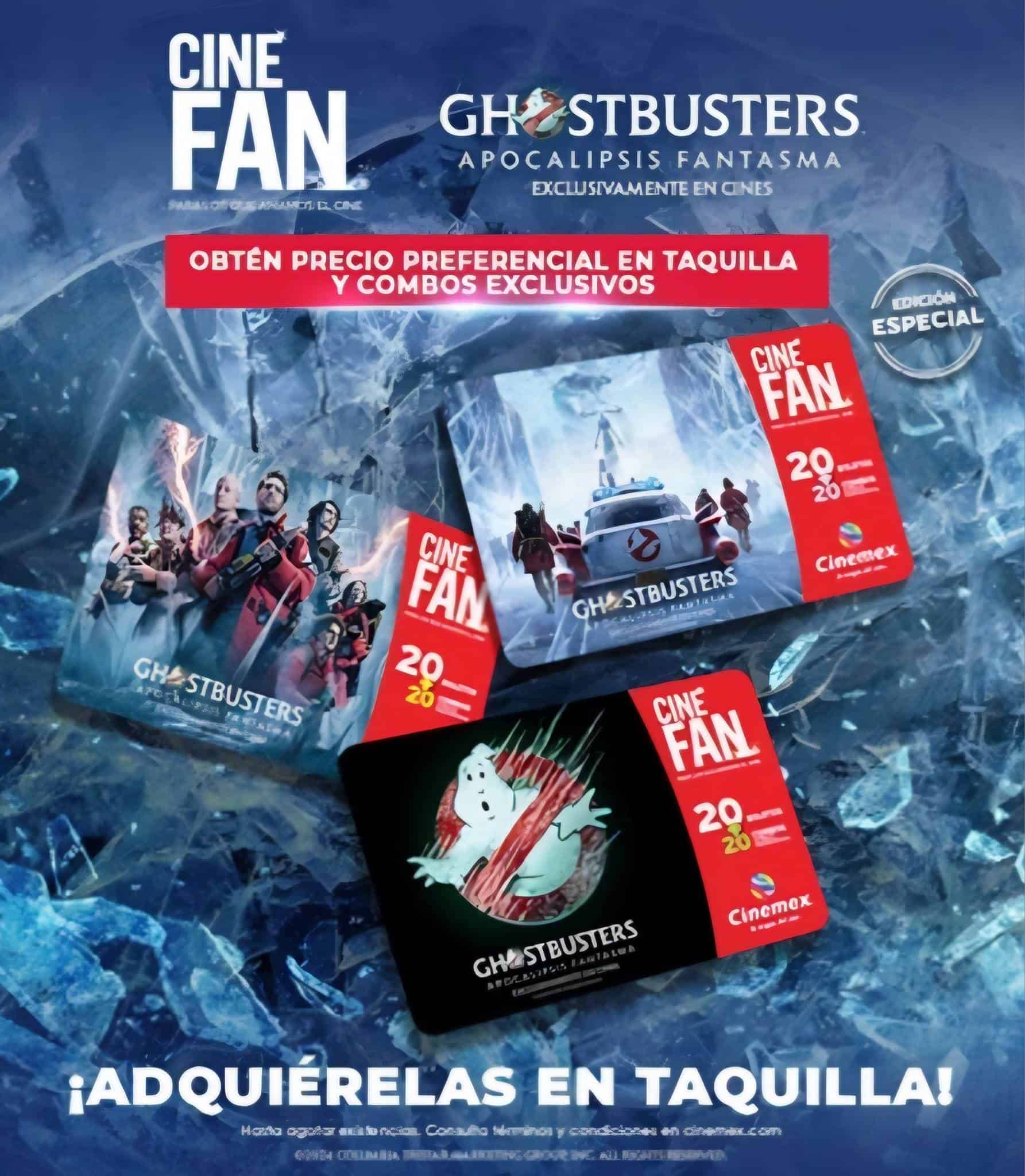 Precio de la tarjeta de CineFan de Ghostbusters en Cinemex