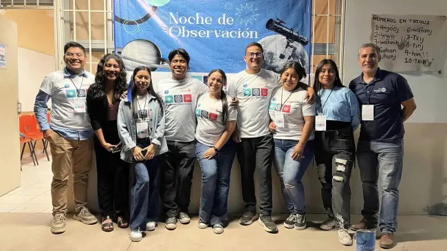 El equipo organizador de la segunda noche de observación de estrellas en Villa Juárez