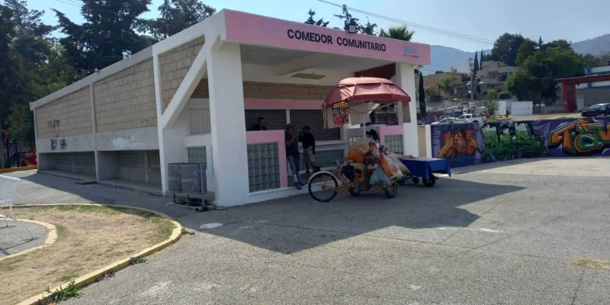 Comedor comunitario dentro del parque Campos de México Nuevo. Foto Brenda Valencia