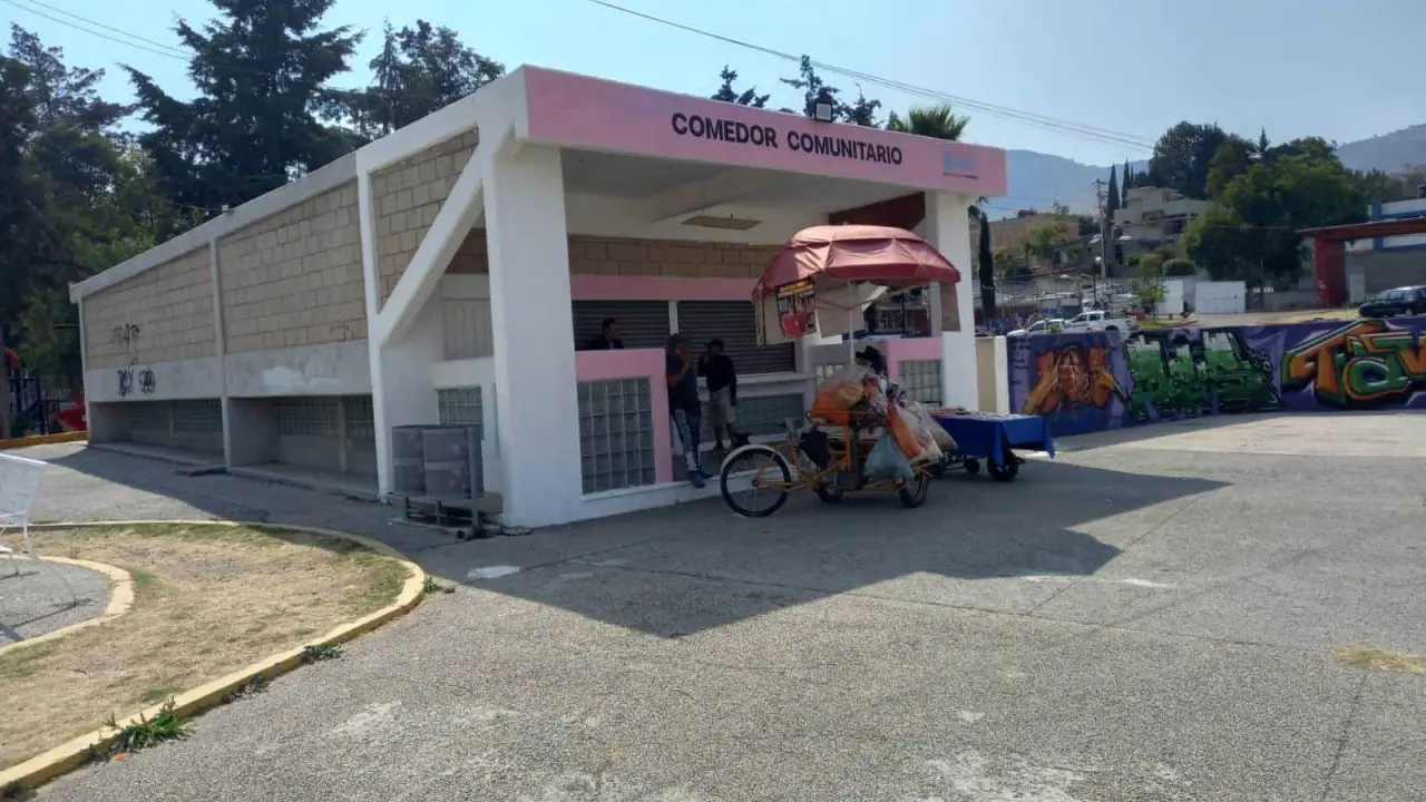 Comedor comunitario dentro del parque Campos de México Nuevo. Foto Brenda Valencia