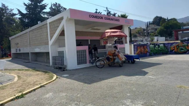Comedor comunitario dentro del parque Campos de México Nuevo. Foto Brenda Valencia