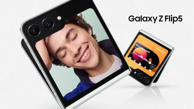 El Samsung Galaxy Z Flip5 cuenta con diseño plegable y dos pantallas AMOLED. Foto: Cortesía
