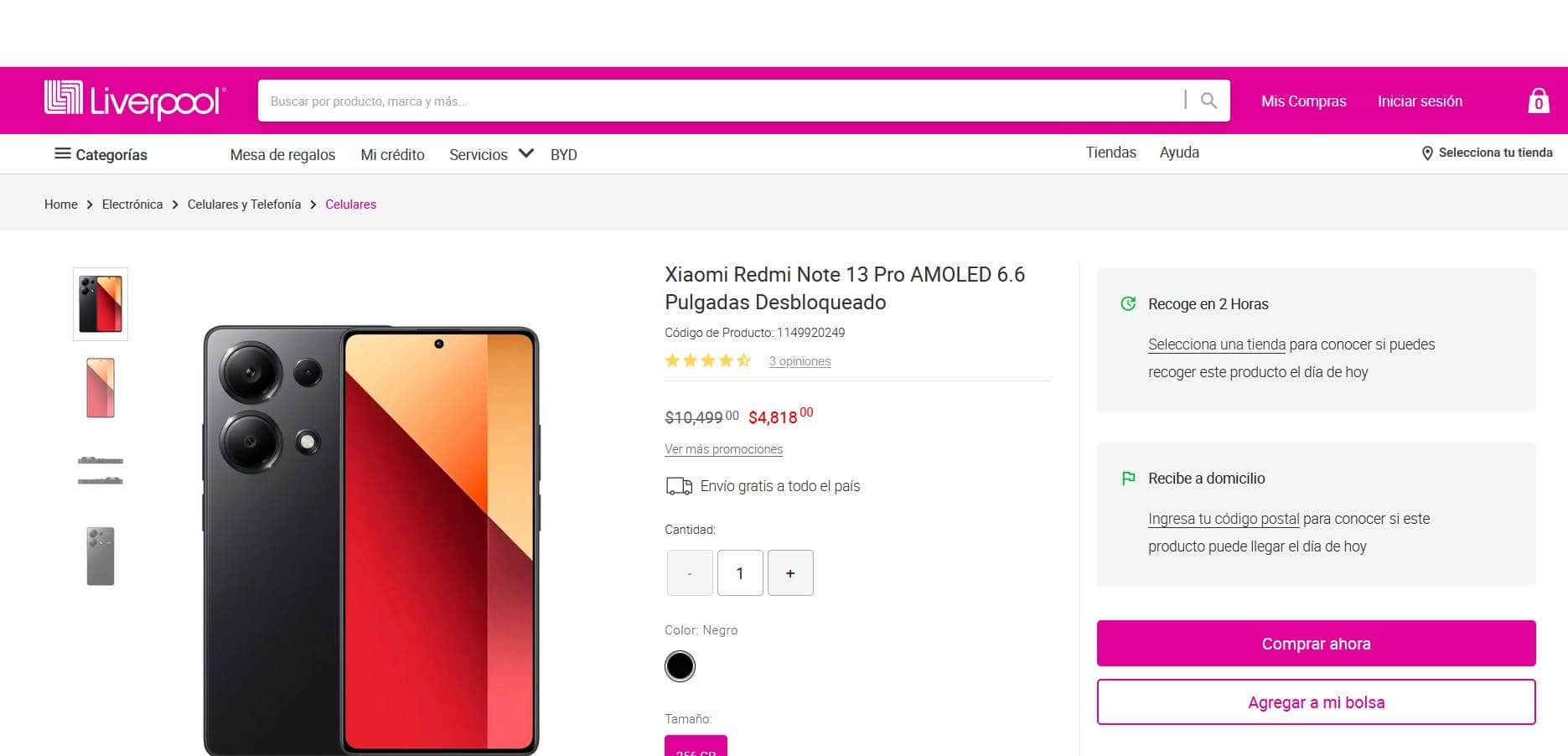 smartphone Xiaomi Redmi Note 13 Pro con rebaja