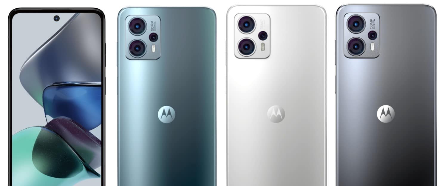 El smartphone Motorola Moto G23 viene con diseño atractivo y altavoces estéreo. Foto: Cortesía