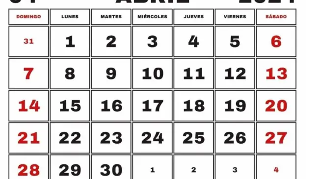 Efemérides del mes de abril.