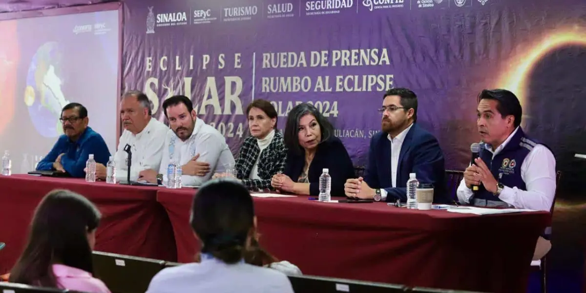 Autoridades dan a conocer el operativo de seguridad por eclipse solar en Sinaloa.