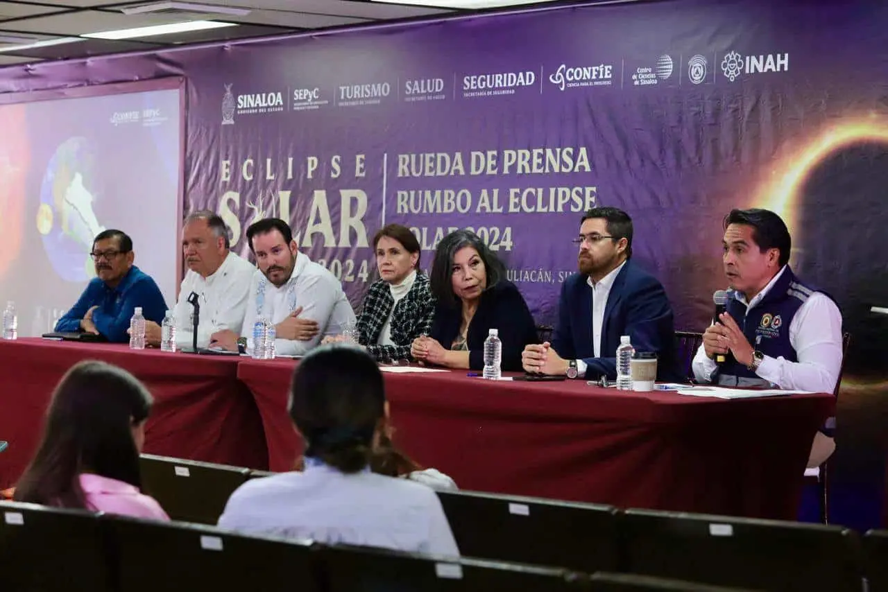 Autoridades dan a conocer el operativo de seguridad por eclipse solar en Sinaloa.