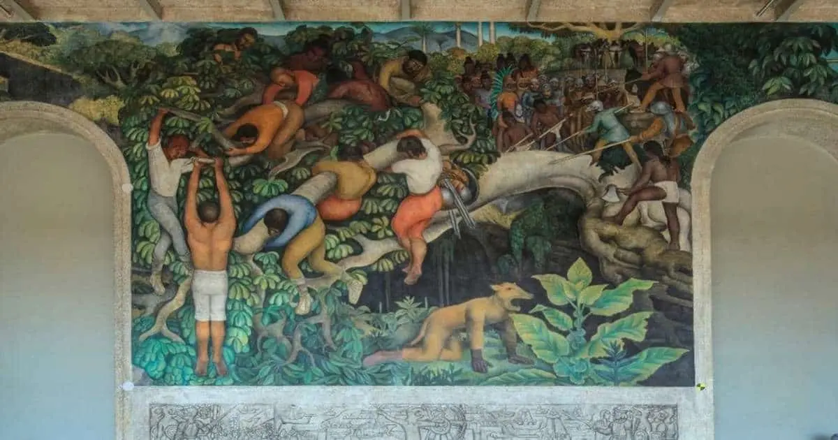 Mural en el palacio de Cortés en Cuernavaca. Foto NatGeo