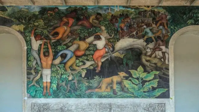 Mural en el palacio de Cortés en Cuernavaca. Foto NatGeo