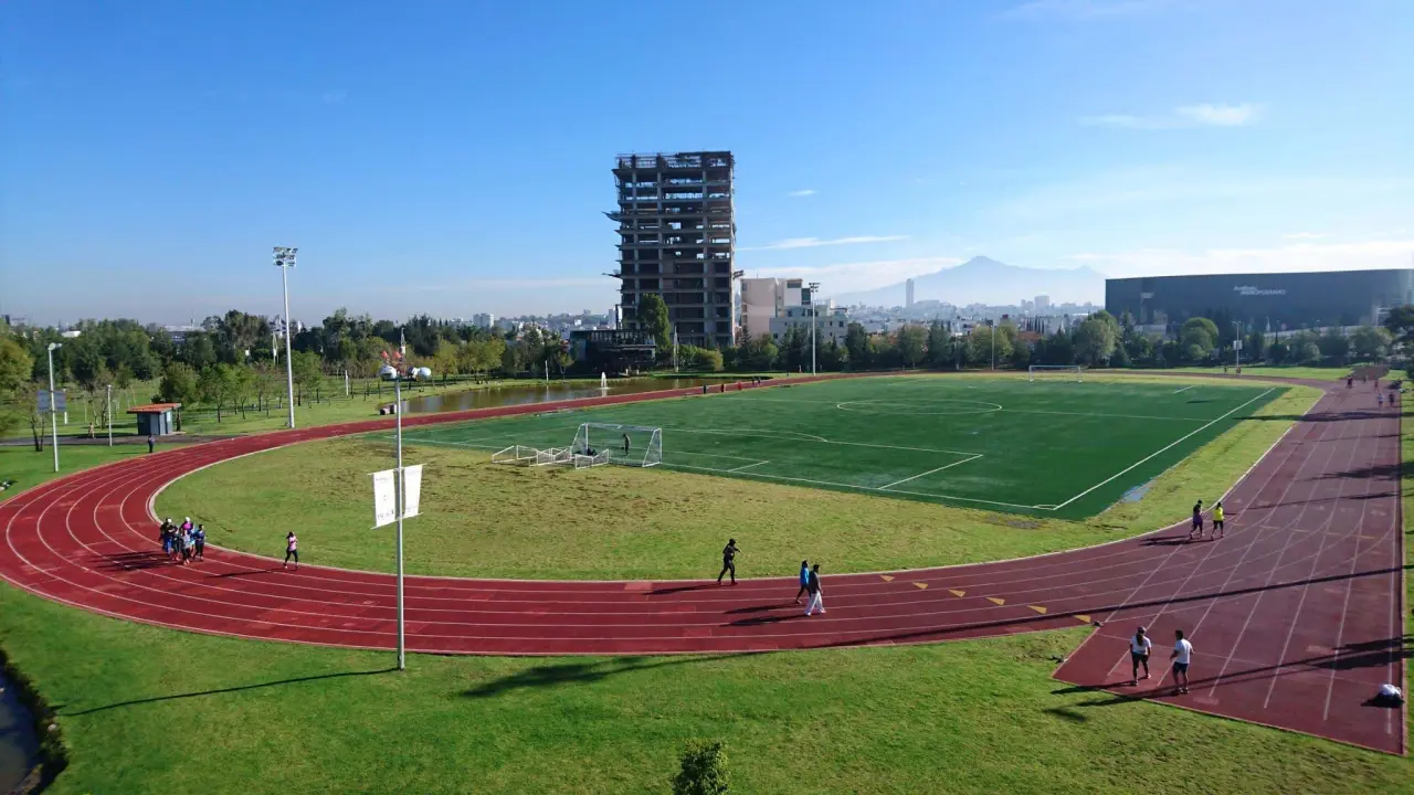 Pista de Tartán en el parque del Arte en Puebla. FB Parques y Jardines Puebla