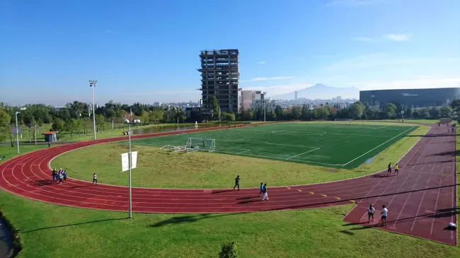 Pista de Tartán en el parque del Arte en Puebla. FB Parques y Jardines Puebla