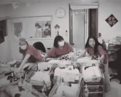 VIDEO: Enfermeras protegen a bebés durante terremoto en Taiwán