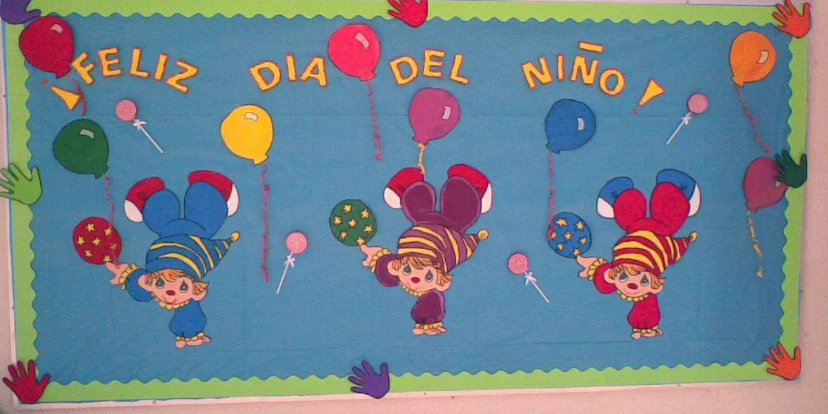 Letrero de decoración por el Día del Niño.