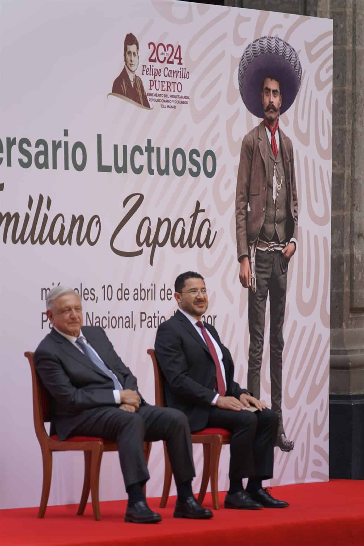 ceremonia por el 105 aniversario luctuoso de Emiliano Zapata