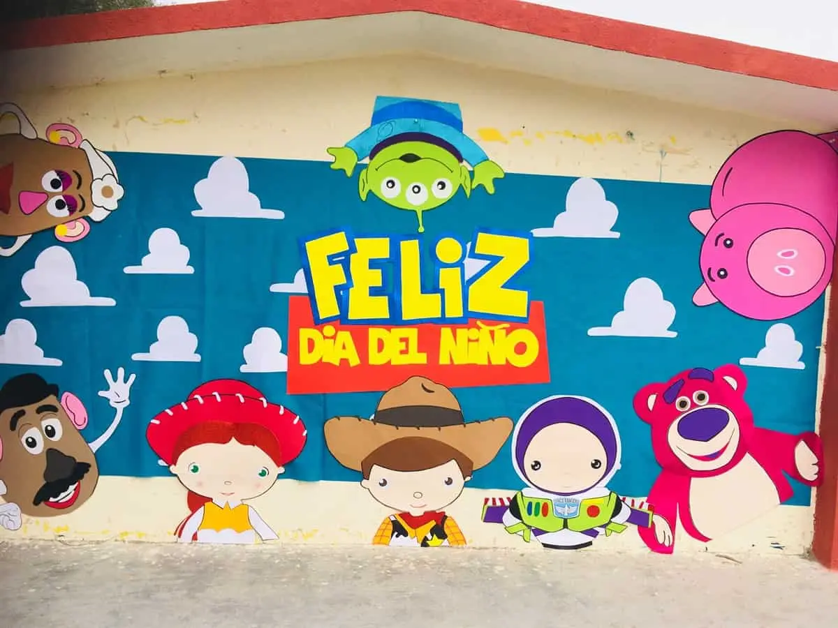 letrero feliz día del niño