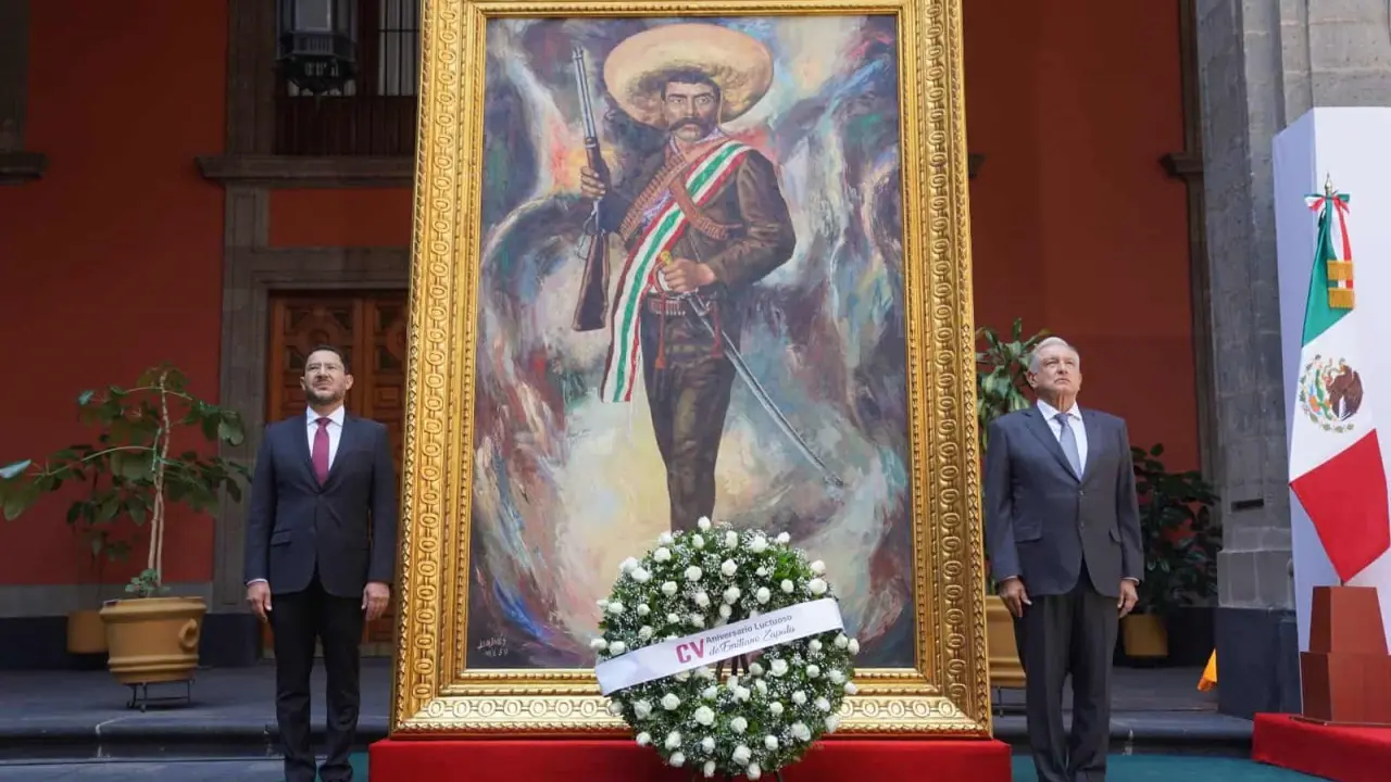 AMLO y Martí Batres conmemoran el 105 aniversario luctuoso de Emiliano Zapata