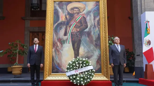 AMLO y Martí Batres conmemoran el 105 aniversario luctuoso de Emiliano Zapata