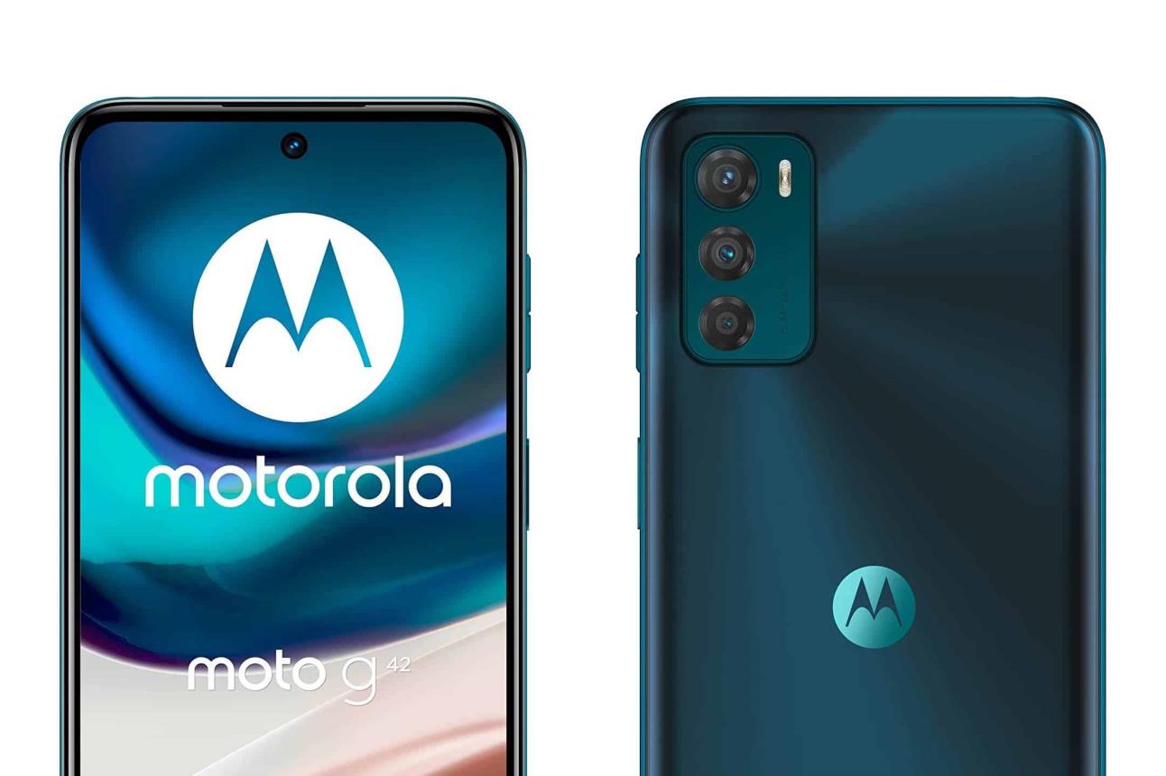El smartphone Motorola G42 viene con altavoces estéreo y memoria RAM de hasta 6 GB. Foto: Cortesía