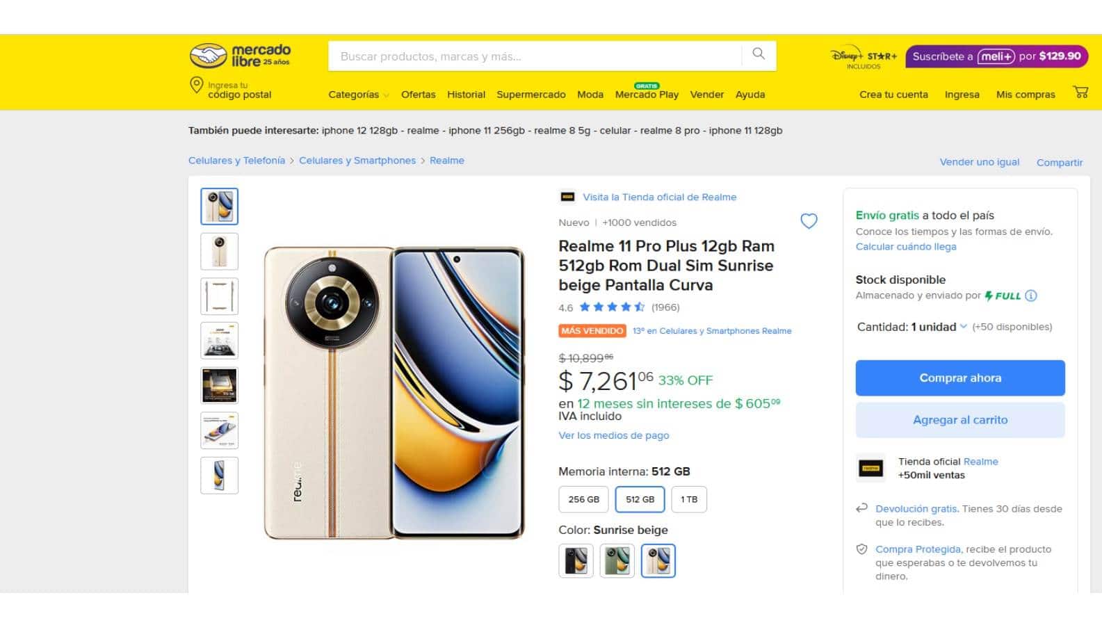  smartphone Realme 11 Pro Plus precio