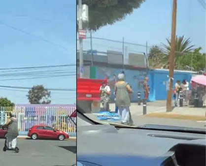 Video viral: Abuela en patín va por su nieto al kinder y desata miles de reacciones