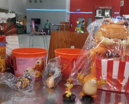 Precio de los coleccionables que tendrá Cinemex de Garfield; palomera 3D, vasos, figurines y cubeta palomera