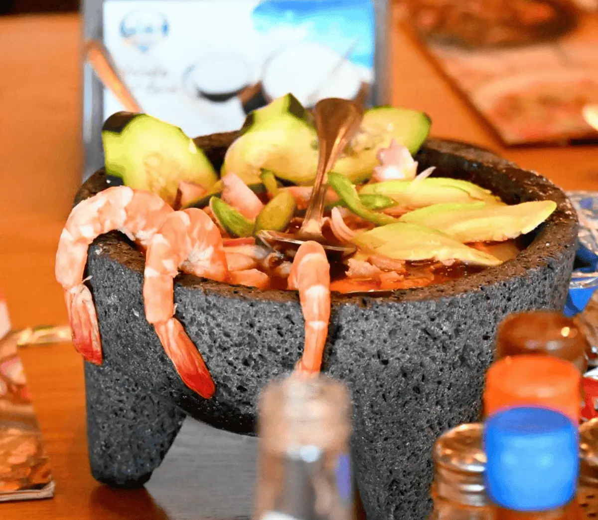 Molcajete con camarón de los Arbolitos de Cajeme. Foto FB Oficial