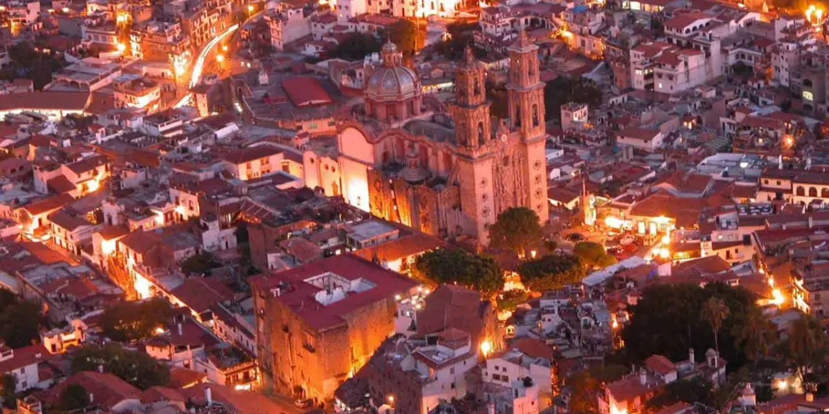 Fotografía aérea del centro de Taxco, Guerrero. Foto Gobierno de México