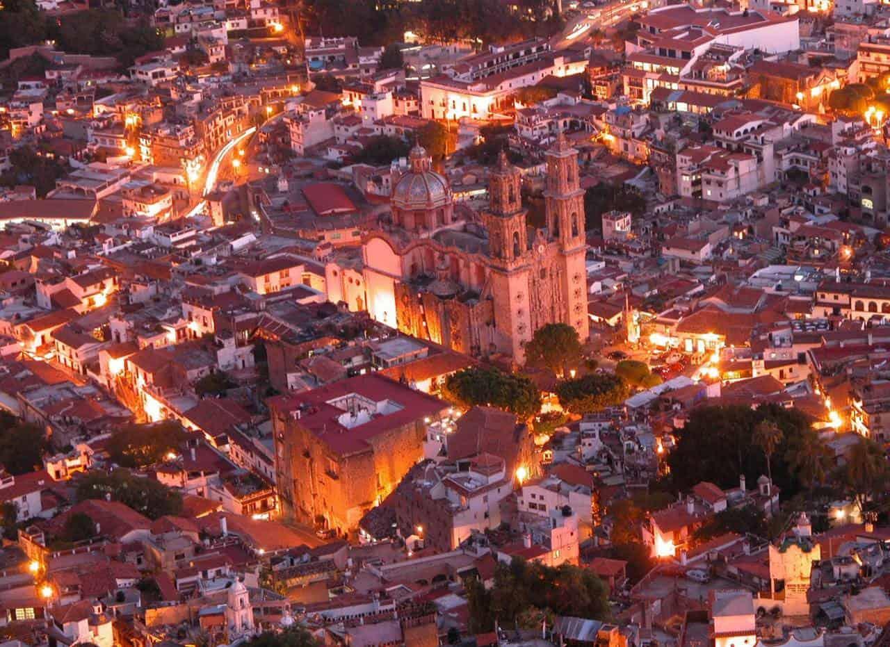 Fotografía aérea del centro de Taxco, Guerrero. Foto Gobierno de México