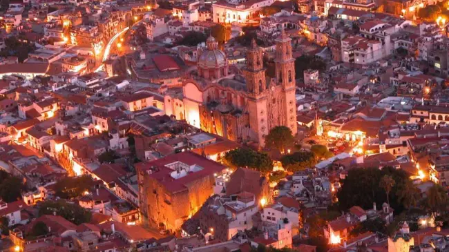 Fotografía aérea del centro de Taxco, Guerrero. Foto Gobierno de México