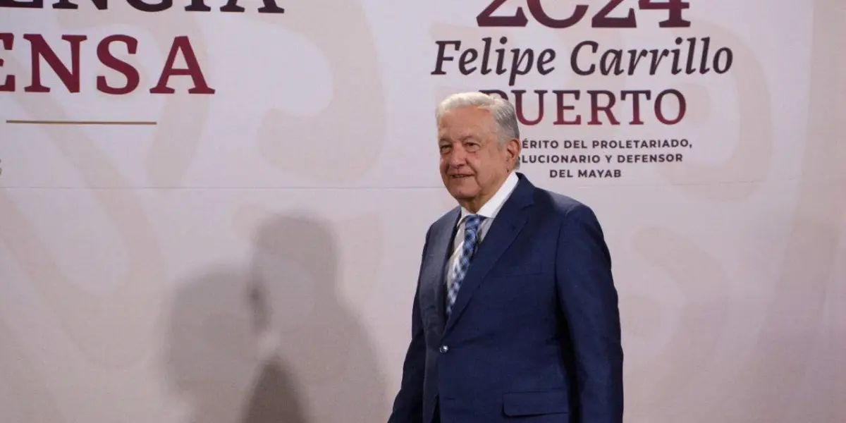 Andrés Manuel López Obrador, presidente de México, durante su conferencia de prensa de este 15 de abril.