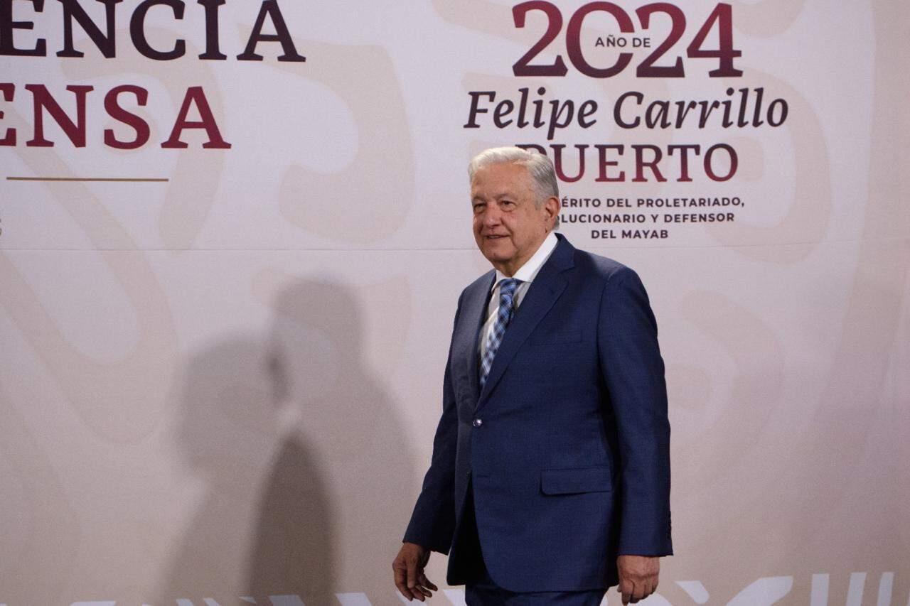 Andrés Manuel López Obrador, presidente de México, durante su conferencia de prensa de este 15 de abril.