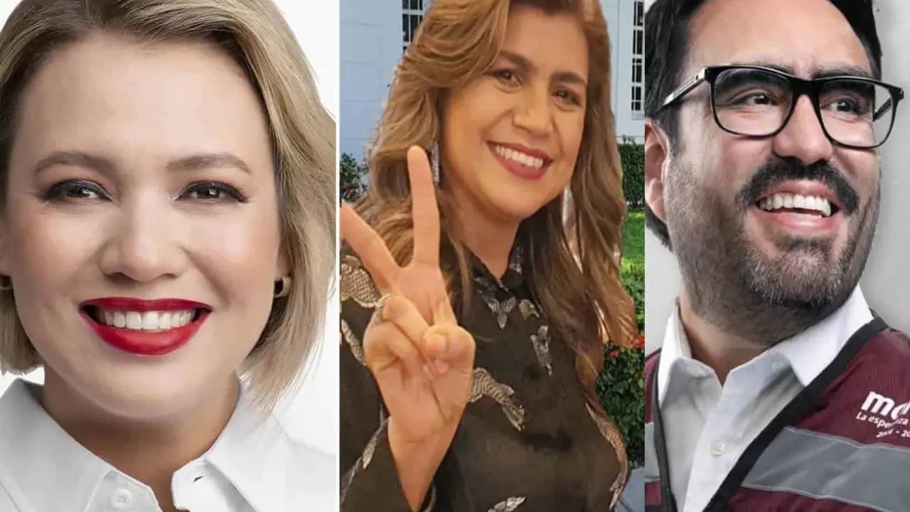 Erika Sánchez, Sandra Martos y Juan de Dios Gámez, candidatos a la alcaldía de Culiacán,