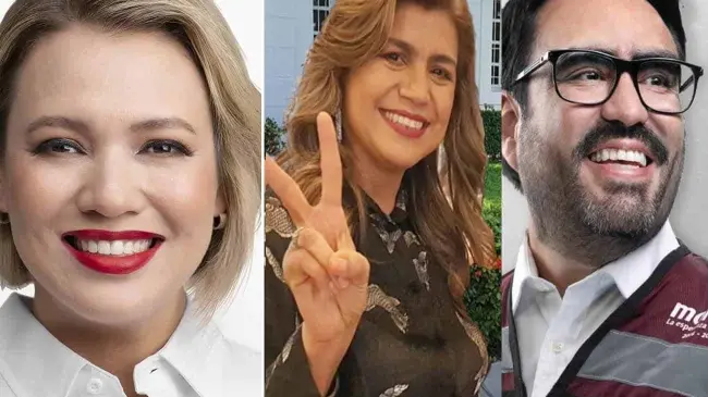 Erika Sánchez, Sandra Martos y Juan de Dios Gámez, candidatos a la alcaldía de Culiacán,