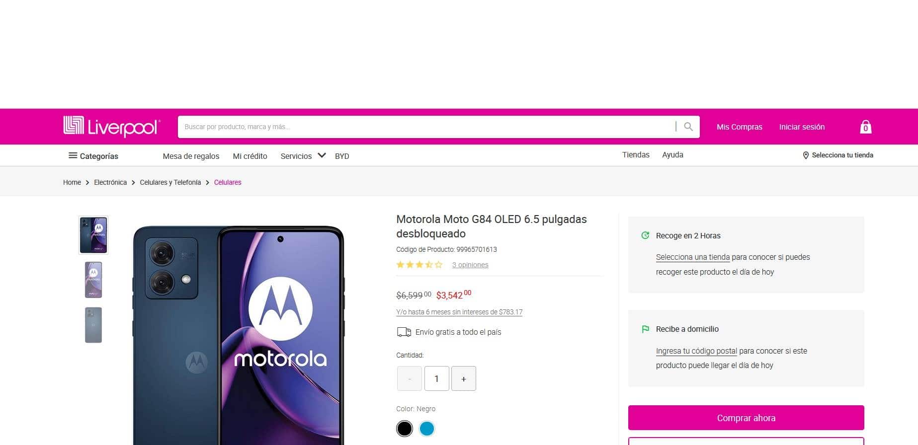 Características del Motorola Moto G84 y precio