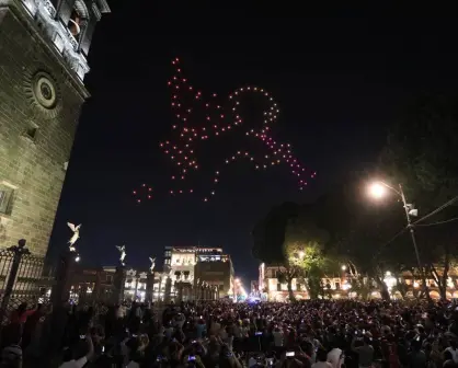 Con drones conmemoran los 493 años de la fundación de Puebla