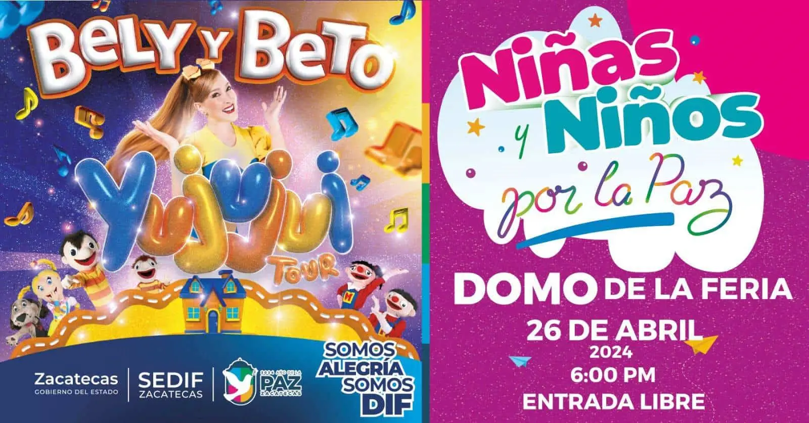 show de Bely y Beto en zacatecas por el día del niño