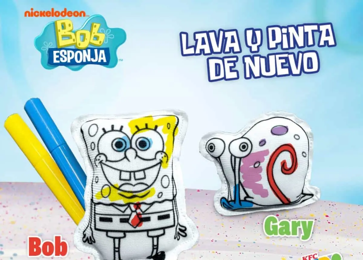 Son 4 figuras coleccionables de Bob Esponja y sus amigos. Imagen: KFC