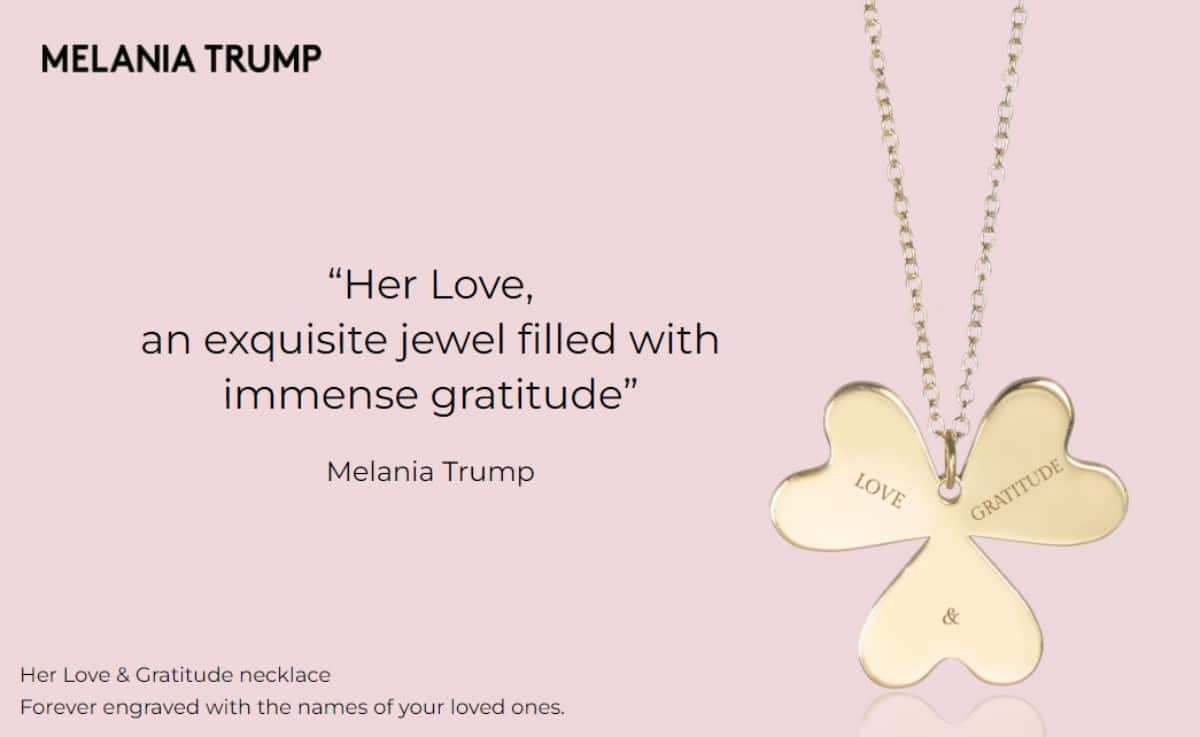 Melania Trump lanza collar edición especial para celebrar el Día de las Madres
