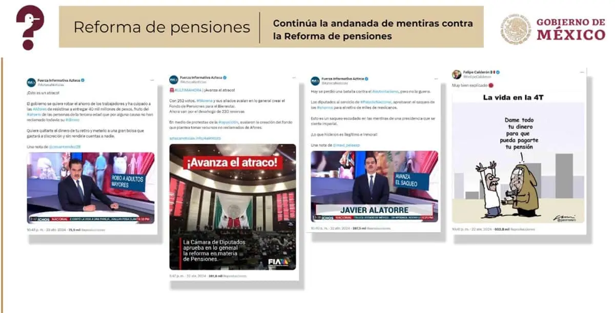 desmienten mentiras en medios sobre las pensiones