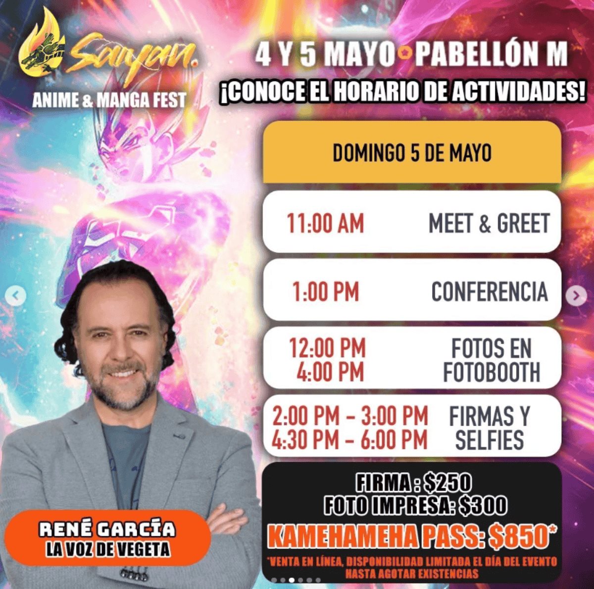 El evento para los fanáticos de DragonBall llega a Monterrey. Foto IG @saiyanfest