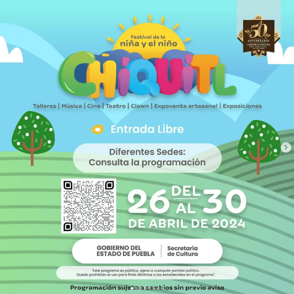 Vive el Día del Niño en el festival Chiquitl de Puebla. Foto Gobierno de Puebla