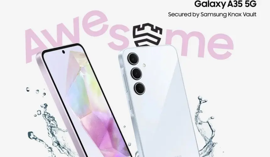 El nuevo Galaxy A35 tiene un diseño elegante y similar a la generación previa. Foto: Samsung