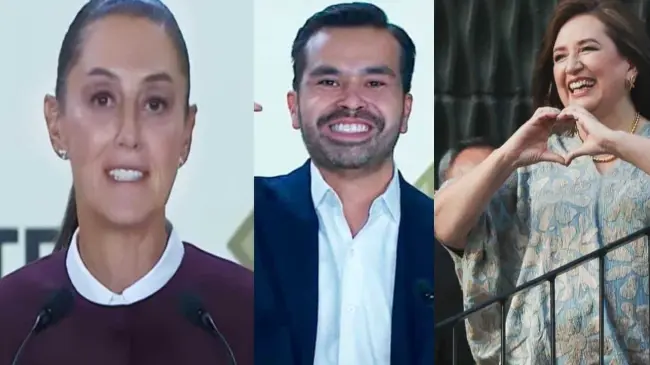 Claudia Sheinbaum, Jorge Álvarez Máynez y Xóchitl Gálvez.