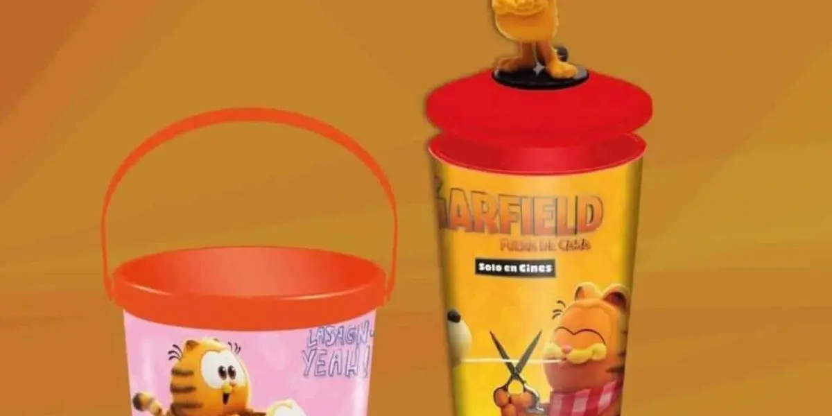 Cinemex informa el precio de las palomeras y vasos de Garfield. Foto: Coleccionables de Cine y Más