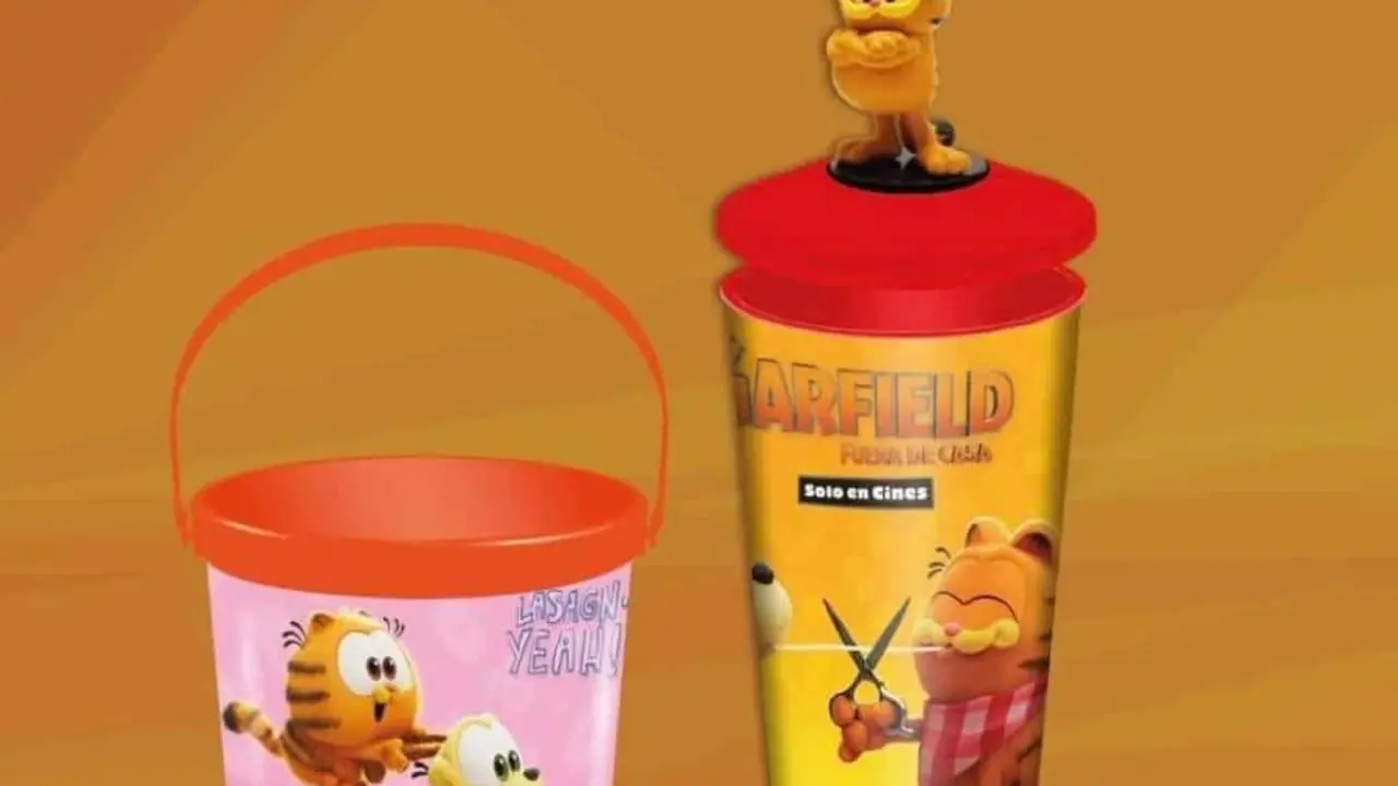 Cinemex informa el precio de las palomeras y vasos de Garfield. Foto: Coleccionables de Cine y Más
