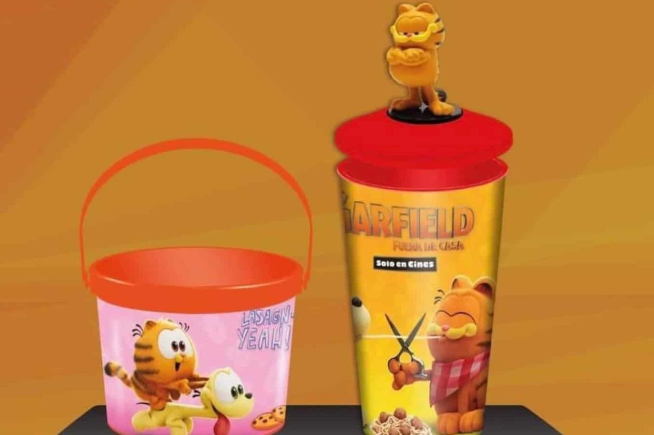 Cinemex informa el precio de las palomeras y vasos de Garfield. Foto: Coleccionables de Cine y Más